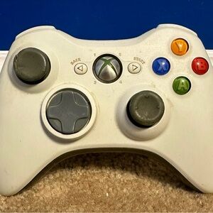 Xbox 360 WHITE Wireless Controller OEM X801769-006 No Battery Cover FOR PARTS!